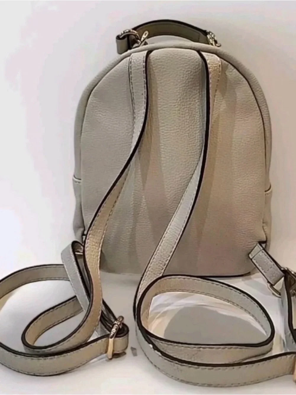 Tommy Hilfiger Light Beige Mini Backpack with Gold Logo